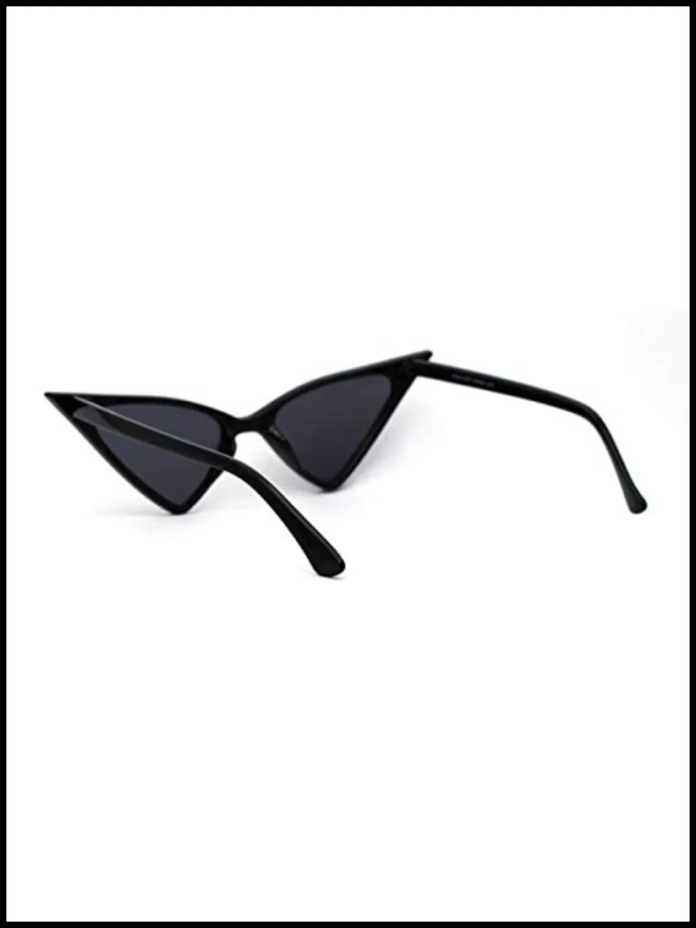 Womens Plastic Cat Eye Sunglasses Retro Futuristic Thin Frame UV Protection